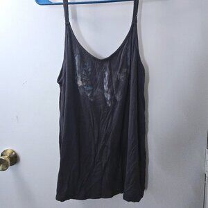 Torrid Size 0 Dark Grey With Feather Print SUPER Soft Swing Cami